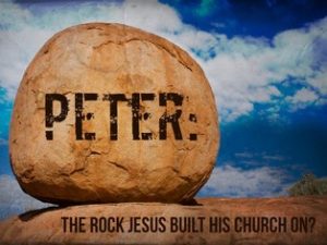Catholics say Peter is the rock Jesus built church on